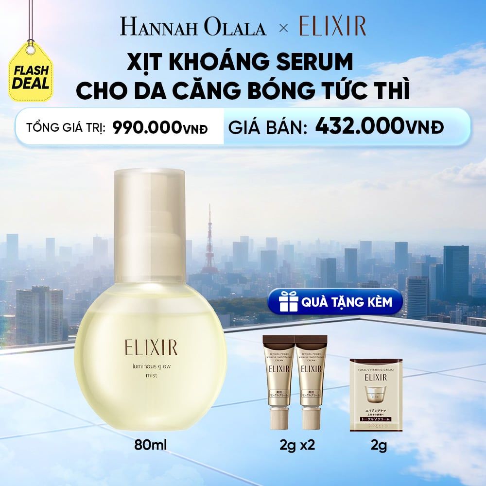  XỊT KHOÁNG DƯỠNG ẨM TỨC THÌ ELIXIR SUPERIEUR LUMINOUS GLOW MIST 80ML - DEAL 9 
