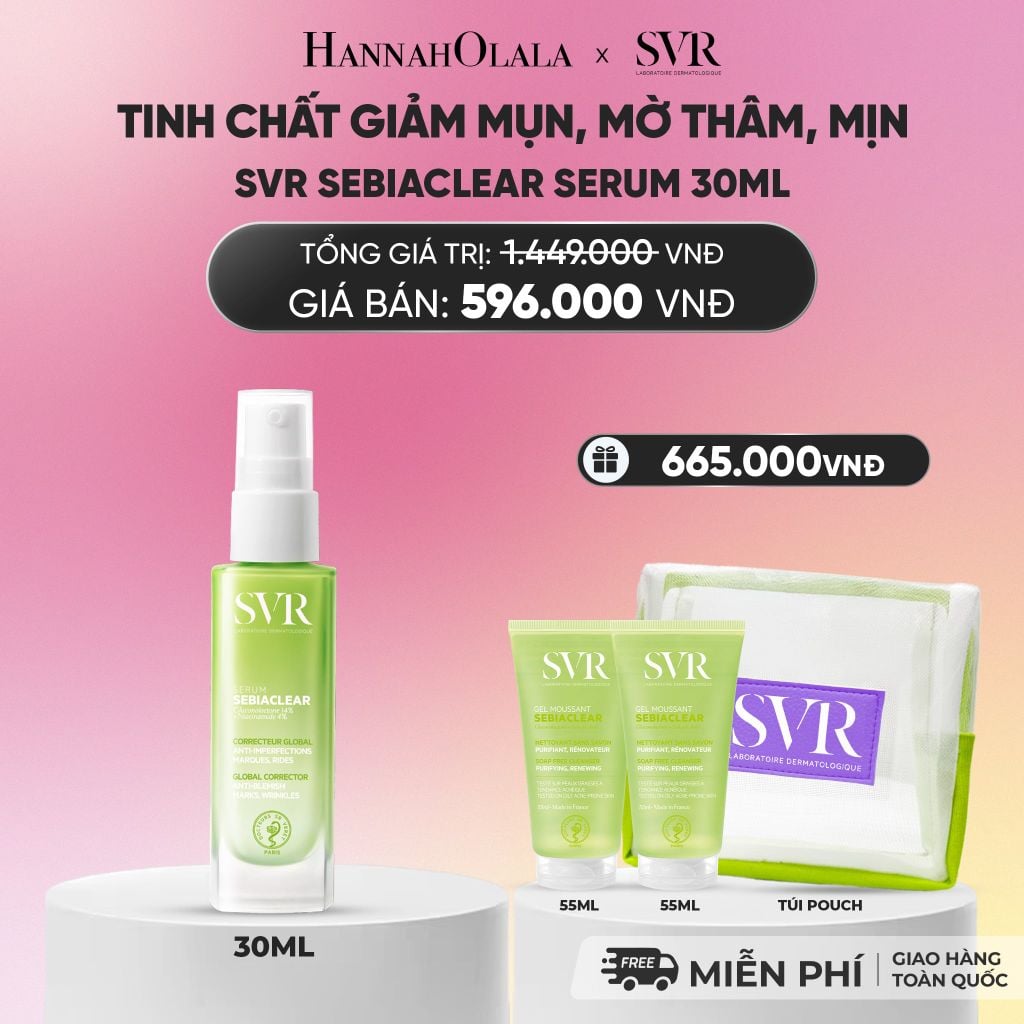  TINH CHẤT GIẢM MỤN, NGỪA THÂM VÀ MỊN DA 4 TRONG 1 SVR SEBIACLEAR SERUM 30ML - DEAL 09_A432 