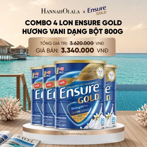  COMBO 4 LON ENSURE GOLD HƯƠNG VANI DẠNG BỘT 800G DEAL :_ D1989 
