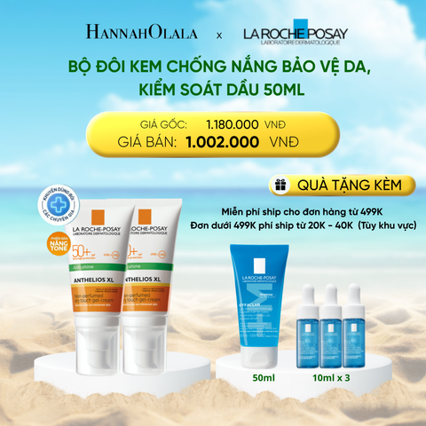  DEAL 9: BỘ ĐÔI KEM CHỐNG NẮNG BẢO VỆ DA, KIỂM SOÁT DẦU ANTHELIOS XL OIL CONTROL GEL CREAM 50ML 