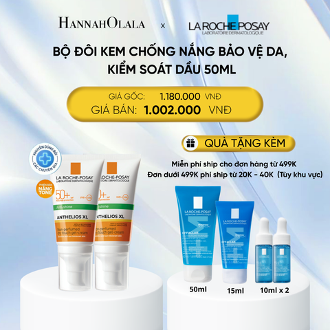  DEAL 9: BỘ ĐÔI KEM CHỐNG NẮNG BẢO VỆ DA, KIỂM SOÁT DẦU ANTHELIOS XL OIL CONTROL GEL CREAM 50ML 
