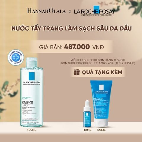  NƯỚC TẨY TRANG LÀM SẠCH SÂU DA DẦU NAM & NỮ LA ROCHE-POSAY EFFACLAR MICELLAR WATER 400ML - A933 