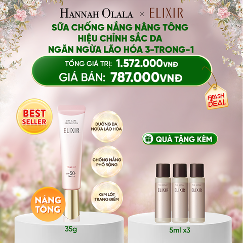 DEAL 9: KEM CHỐNG NẮNG DẠNG SỮA NÂNG TÔNG ELIXIR DAY CARE REVOLUTION TONE UP 35ML 