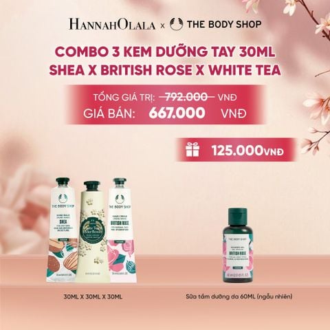  COMBO 3 KEM DƯỠNG TAY MỀM MỊN ẨM MƯỢT 30ML - WHITE TEA & ELDERFLOWER X SHEA X BRITISH ROSE 