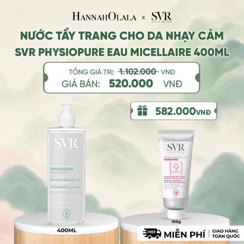  NƯỚC TẨY TRANG CHO DA NHẠY CẢM SVR PHYSIOPURE EAU MICELLAIRE 400ML - DEAL 9 - A1344 