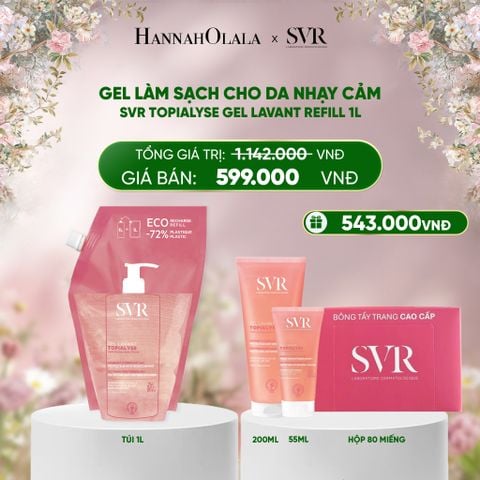  E334_DEAL 09: GEL LÀM SẠCH CHO DA NHẠY CẢM, DA KHÔ VÀ VIÊM DA CƠ ĐỊA SVR TOPIALYSE GEL LAVANT DẠNG TÚI 1L 