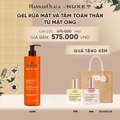  GEL RỬA MẶT VÀ TẮM TOÀN THÂN TỪ MẬT ONG NUXE REVE DE MIEL 400ML - A5065 