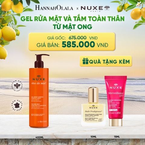  GEL RỬA MẶT VÀ TẮM TOÀN THÂN TỪ MẬT ONG NUXE REVE DE MIEL 400ML - A628 