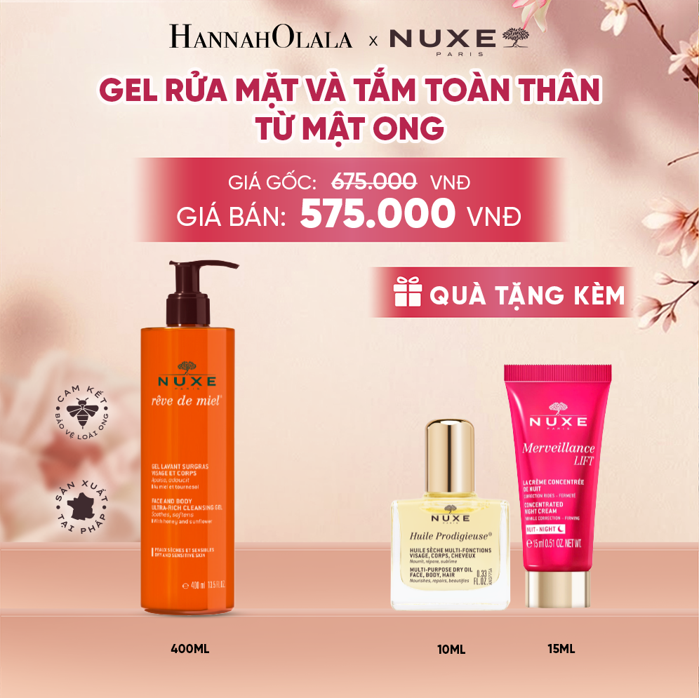  GEL RỬA MẶT VÀ TẮM TOÀN THÂN TỪ MẬT ONG NUXE REVE DE MIEL 400ML - A1124 