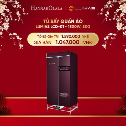  DEAL 9: TỦ SẤY QUẦN ÁO LUMIAS LCD-01 - 1500W, 8KG 