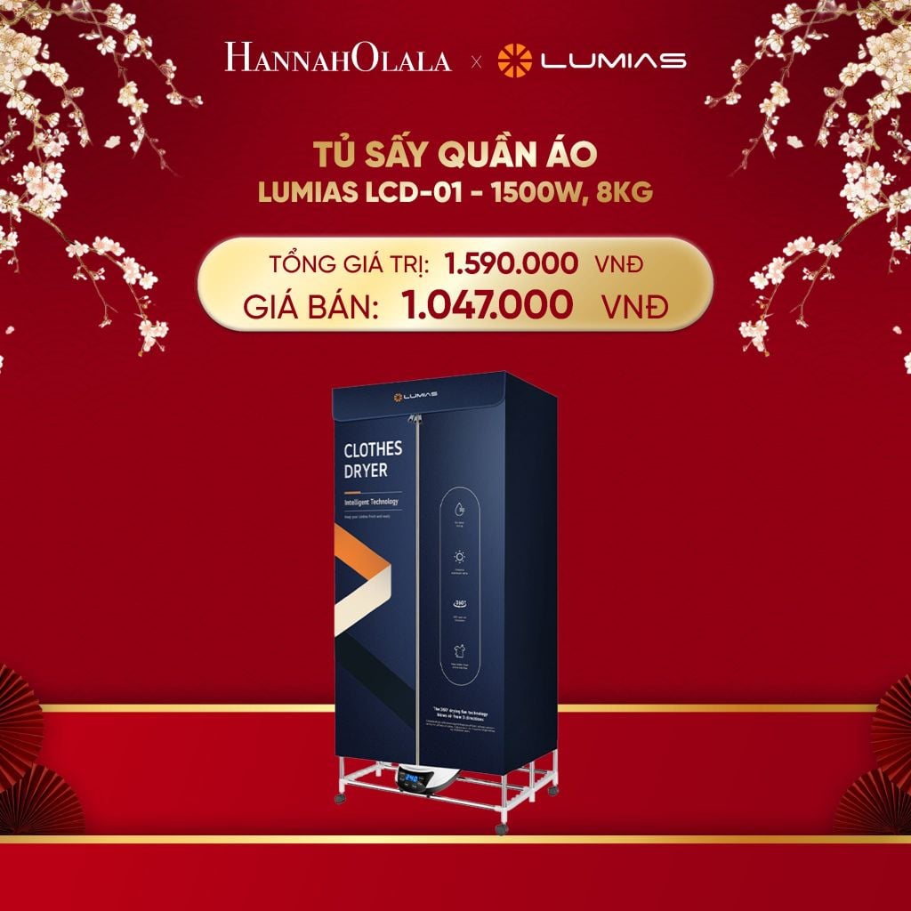 DEAL 9: TỦ SẤY QUẦN ÁO LUMIAS LCD-01 - 1500W, 8KG 