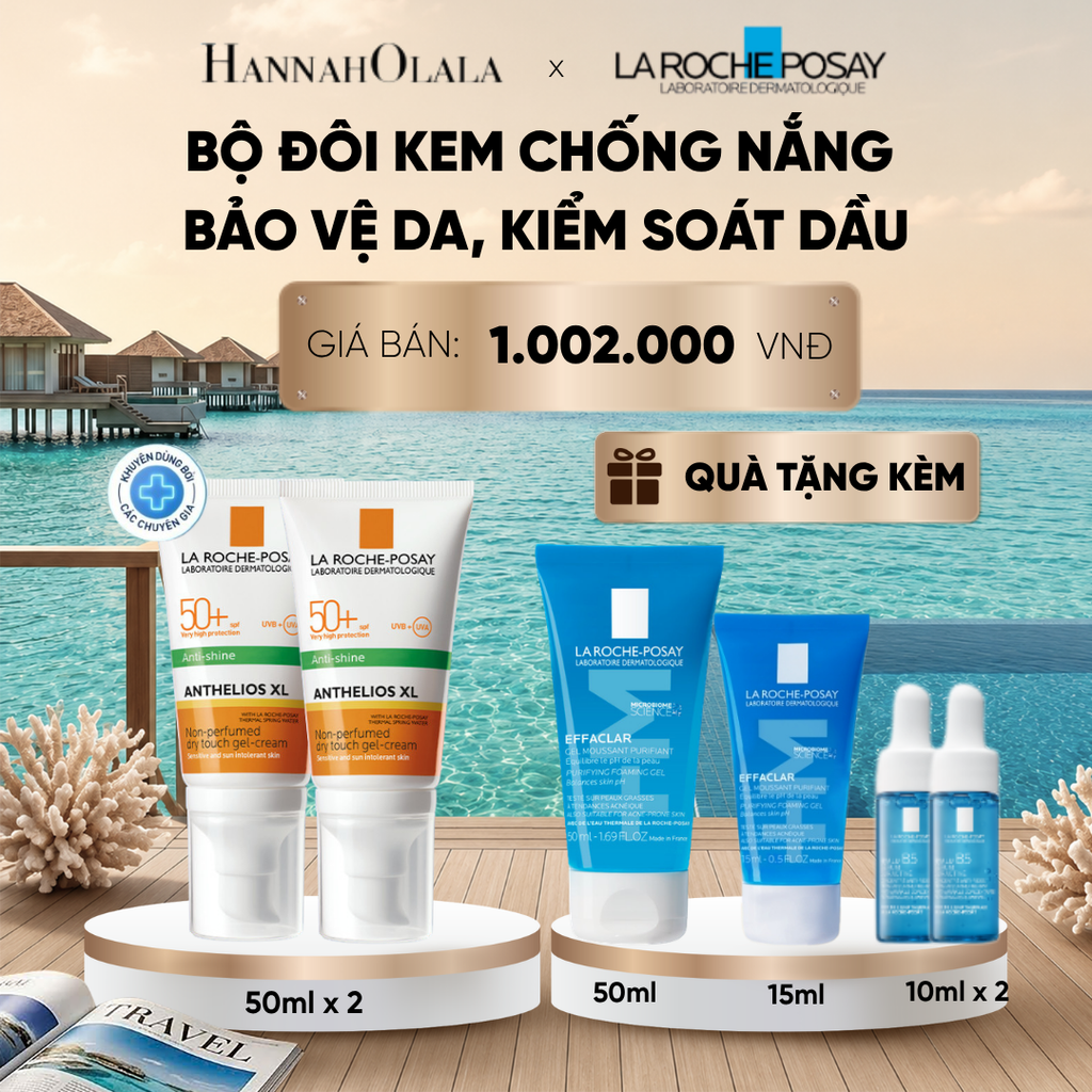  BỘ ĐÔI KEM CHỐNG NẮNG BẢO VỆ DA, KIỂM SOÁT DẦU ANTHELIOS XL OIL CONTROL GEL CREAM 50ML DEAL 9: 