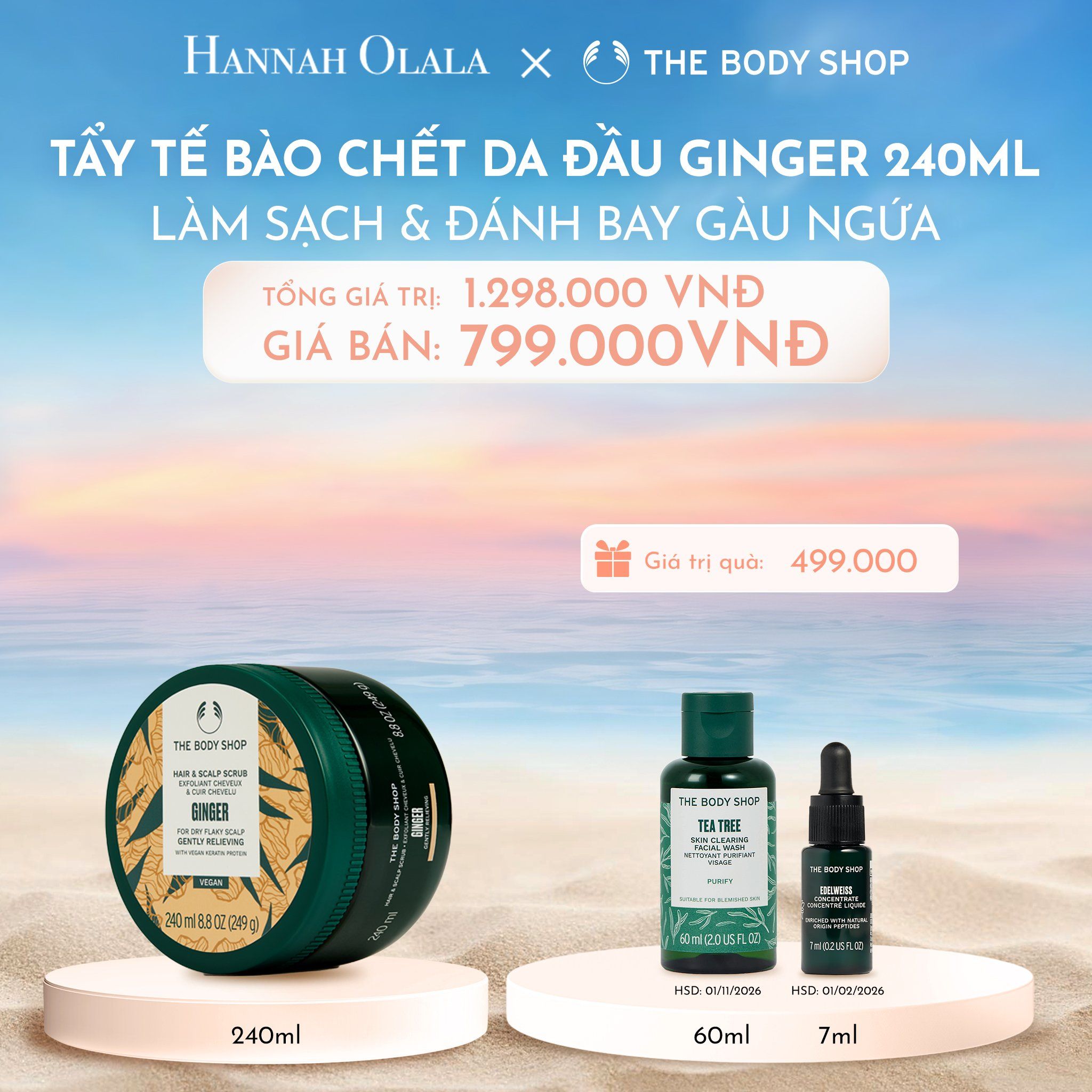  C707_DEAL 11: TẨY TẾ BÀO CHẾT DA ĐẦU ĐÁNH BAY GÀU NGỨA GINGER HAIR SCRUB 240ML 