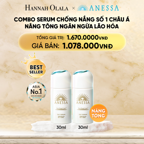  DEAL 9: COMBO SERUM CHỐNG NẮNG DƯỠNG DA NÂNG TÔNG NGĂN NGỪA LÃO HÓA ANESSA DAY SERUM SPF50+ PA++++ 30MLX2 