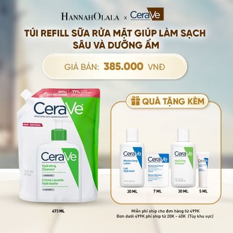  TÚI REFILL SỮA RỬA MẶT GIÚP LÀM SẠCH SÂU VÀ DƯỠNG ẨM CERAVE HYDRATING CLEANSER 473ML - A344 