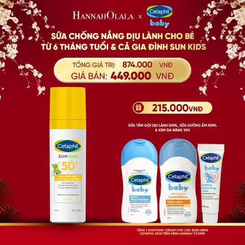  DEAL 9: SỮA CHỐNG NẮNG DỊU LÀNH CHO LÀN DA NHẠY CẢM CỦA BÉ CETAPHIL BABY SUN KIDS 150ML 