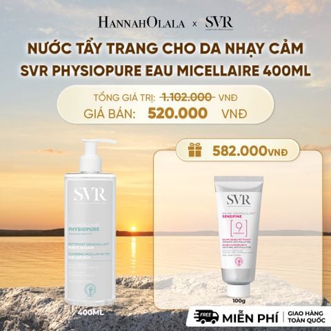  NƯỚC TẨY TRANG CHO DA NHẠY CẢM SVR PHYSIOPURE EAU MICELLAIRE 400ML - DEAL 9 - B509 