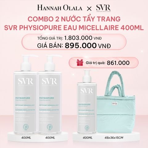  DEAL 09: COMBO 2 NƯỚC TẨY TRANG CHO DA NHẠY CẢM SVR PHYSIOPURE EAU MICELLAIRE 400ML 