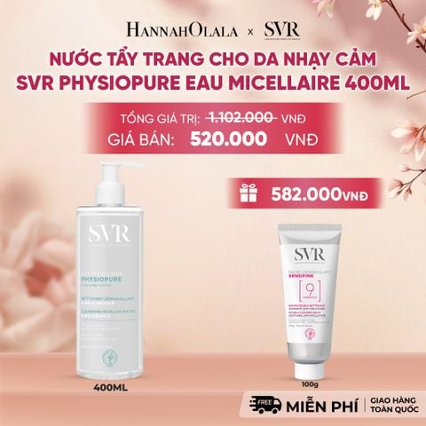  NƯỚC TẨY TRANG CHO DA NHẠY CẢM SVR PHYSIOPURE EAU MICELLAIRE 400ML - DEAL 9 - A362 