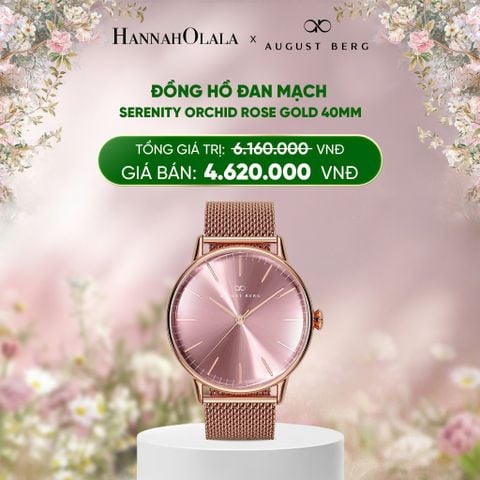  DEAL 9: ĐỒNG HỒ ĐAN MẠCH AUGUST BERG - SERENITY ORCHID 40MM - DÂY KIM LOẠI MESH - VÀNG HỒNG 