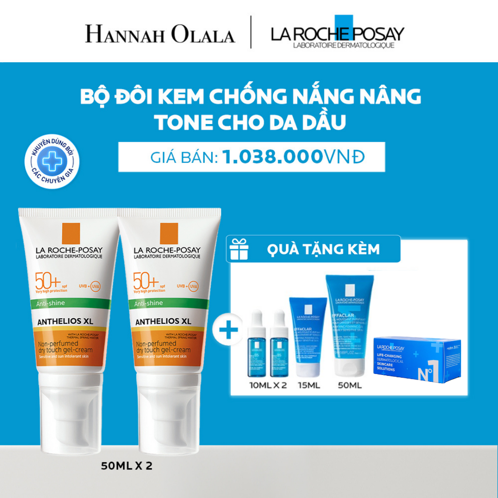  BỘ ĐÔI KEM CHỐNG NẮNG NÂNG TONE CHO DA DẦU LA ROCHE-POSAY ANTHELIOS XL SPF50+ PA++++ 50ML - A19 