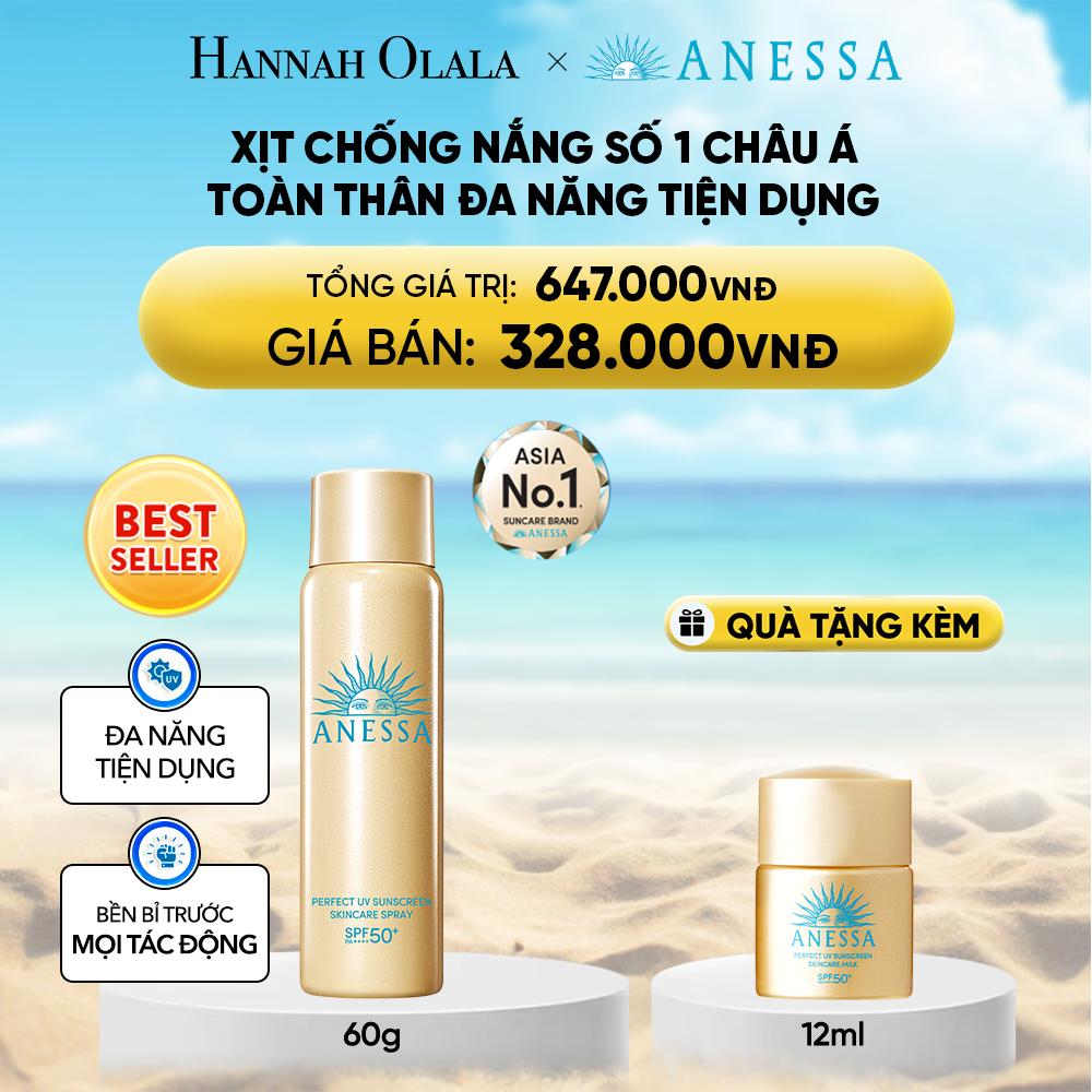  DEAL 9: XỊT CHỐNG NẮNG DƯỠNG DA ĐA NĂNG TIỆN DỤNG BẢO VỆ HOÀN HẢO ANESSA GOLD SPRAY SPF50+ PA++++ 60G 