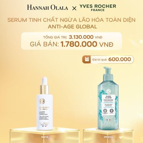  DEAL 9: SERUM TINH CHẤT NGỪA LÃO HÓA TOÀN DIỆN ANTI-AGE GLOBAL TẶNG SỮA RỬA MẶT DÀNH CHO DA THƯỜNG 390ML 