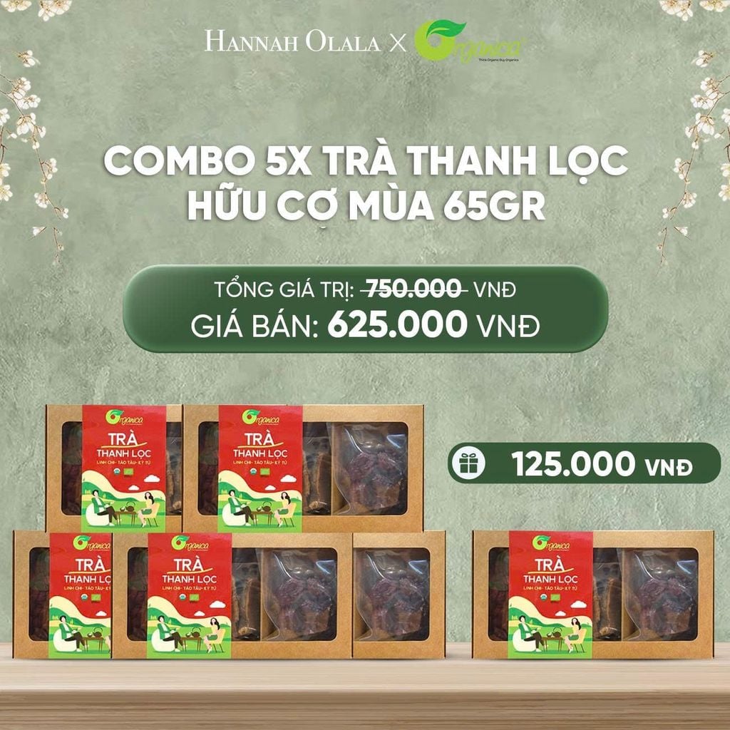  DEAL 9: COMBO 5X TRÀ THANH LỌC HỮU CƠ MÙA 65GR 
