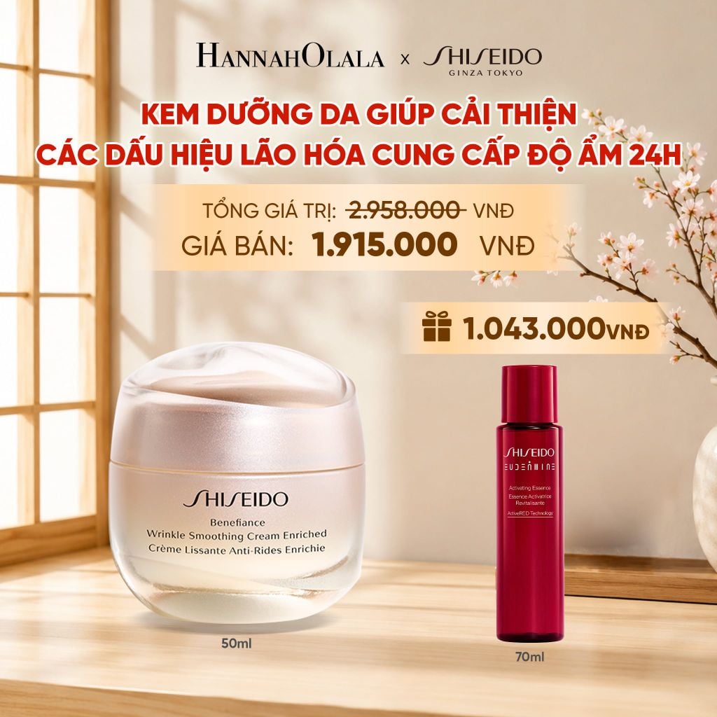  KEM DƯỠNG DA CHỐNG LÃO HÓA GIÀU ẨM SHISEIDO BENEFIANCE WRINKLE SMOOTHING CREAM ENRICHED 50ML - DEAL 9 
