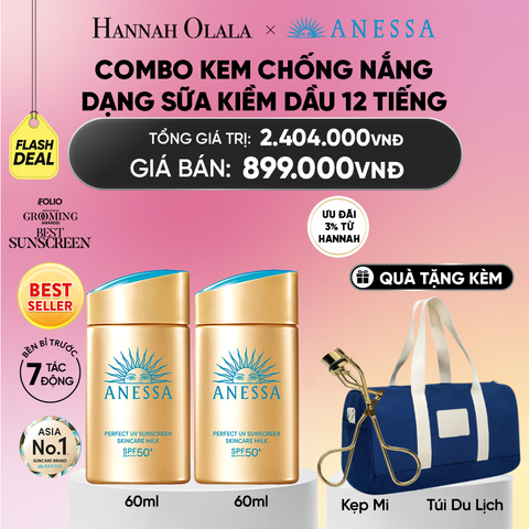  [FLASHSALE] COMBO SỮA CHỐNG NẮNG DƯỠNG DA KIỀM DẦU BẢO VỆ HOÀN HẢO ANESSA GOLD MILK SPF50+ PA++++ 60MLX2 - DEAL 9_A2332 