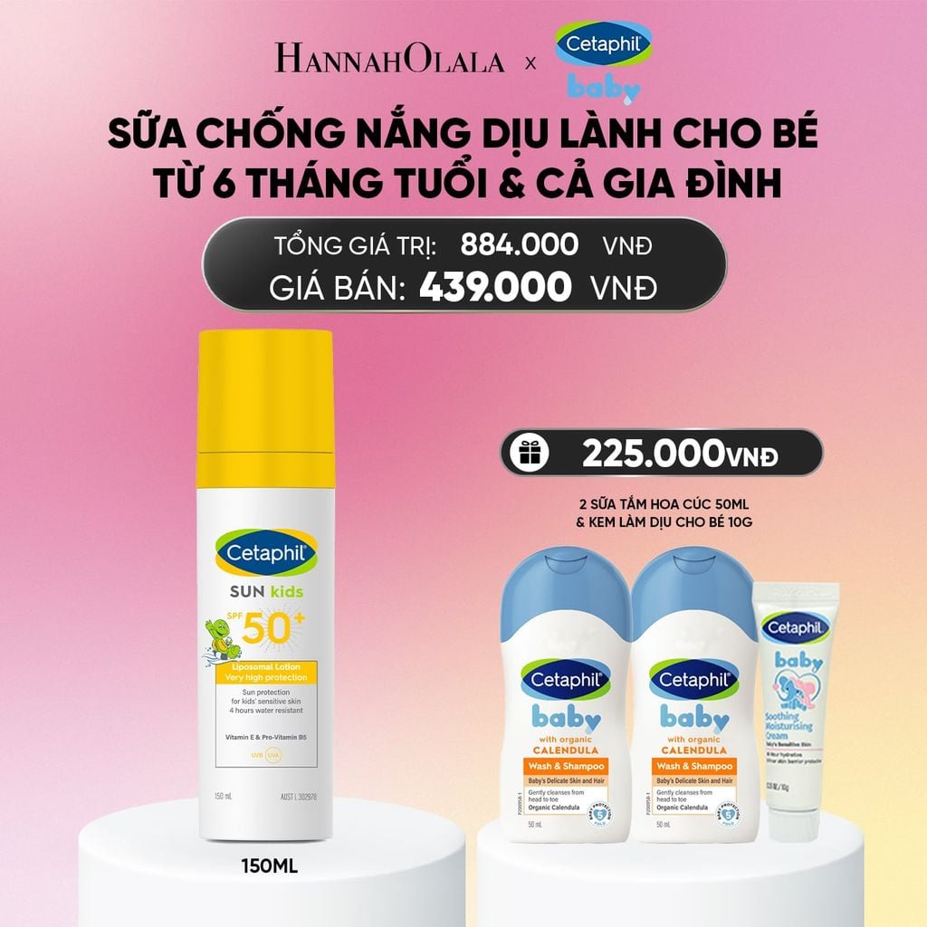  DEAL 9: SỮA CHỐNG NẮNG DỊU LÀNH CHO LÀN DA NHẠY CẢM CỦA BÉ CETAPHIL BABY SUN KIDS 150ML_A1927 
