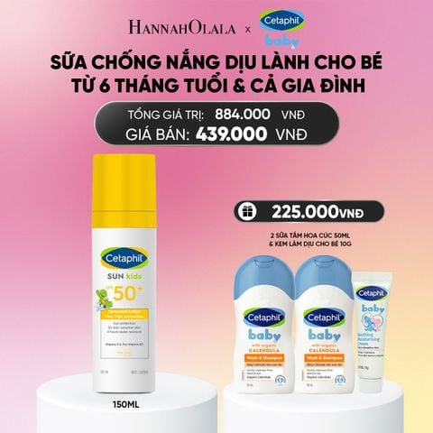  DEAL 9: SỮA CHỐNG NẮNG DỊU LÀNH CHO LÀN DA NHẠY CẢM CỦA BÉ CETAPHIL BABY SUN KIDS 150ML_A1927 
