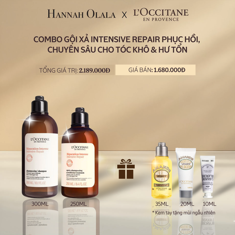  A9_DEAL 9: COMBO L'OCCITANE GỘI XẢ PHỤC HỒI CHUYÊN SÂU 300ML & 250ML 