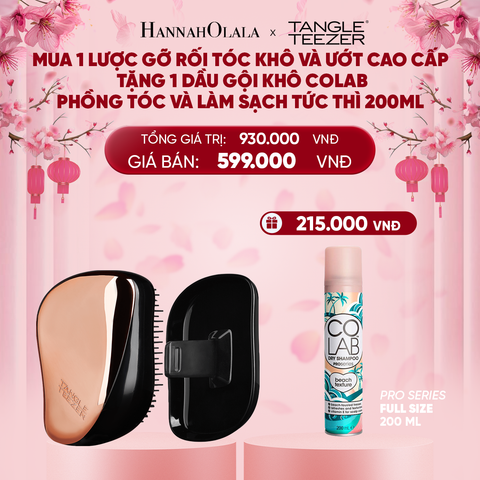  DEAL 1: [MUA 1 TẶNG 1] LƯỢC GỠ RỐI CÓ NẮP ĐẬY TIẸN DỤNG MÀU ĐEN HỒNG ÁNH KIM TẶNG 1 DẦU GỘI KHÔ LÀM PHỒNG X2 VÀ SẠCH TÓC TỨC THÌ 