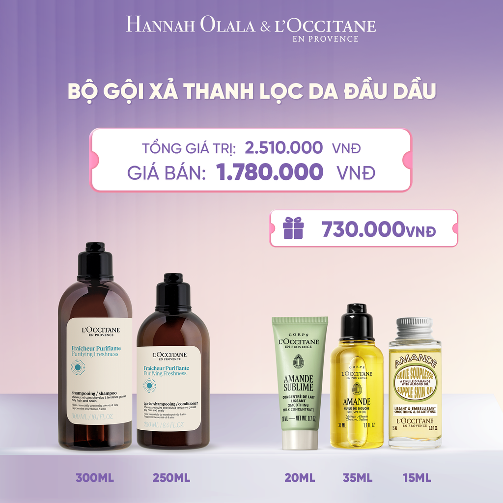  SET GỘI XẢ LOCCITANE DÀNH CHO DA ĐẦU DẦU  - L033 