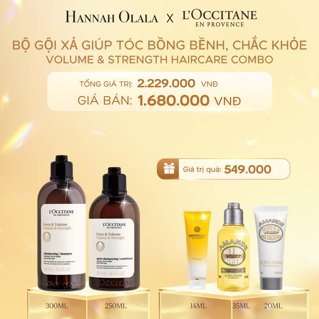  DEAL 10: COMBO GỘI XẢ DƯỠNG TÓC BỒNG BỀNH VÀ CHẮC KHỎE 300ML & 250ML 