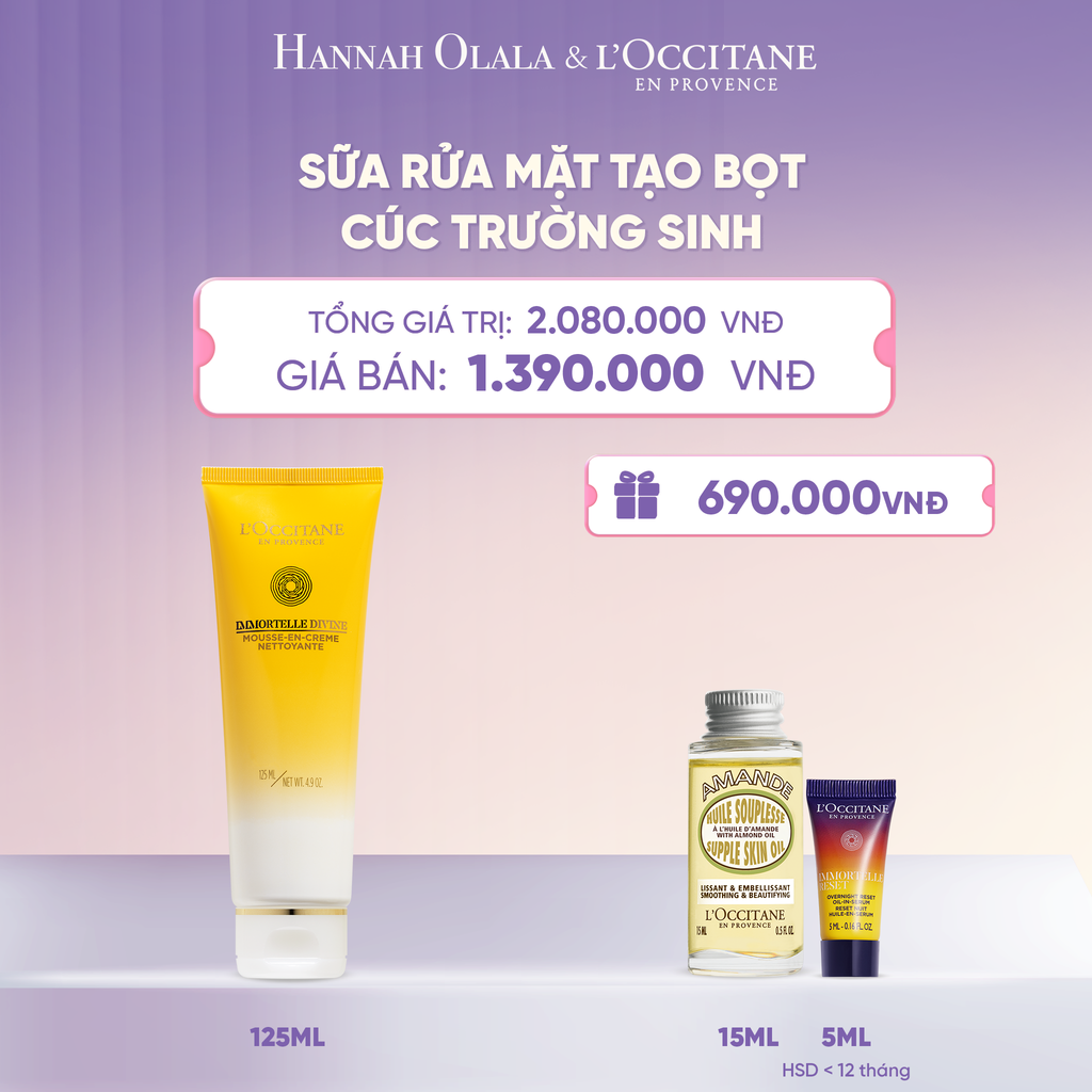  SỮA RỬA MẶT TẠO BỌT CÚC TRƯỜNG SINH LOCCITANE 125ML  - L034 