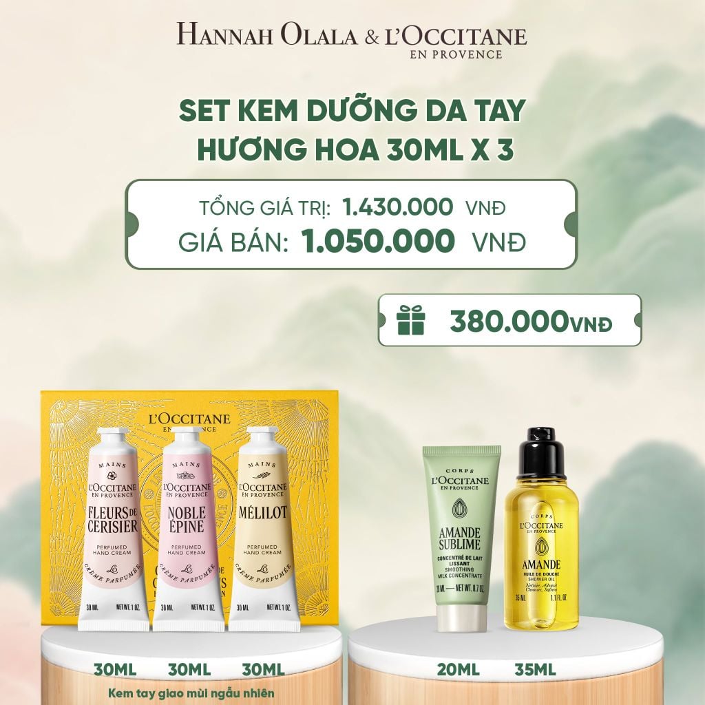  SET KEM DƯỠNG DA TAY HƯƠNG HOA LOCCITANE 30ML X 3 - A404 