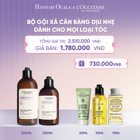  SET GỘI XẢ LOCCITANE CÂN BẰNG DỊU NHẸ CHO MỌI LOẠI DA ĐẦU  - L031 