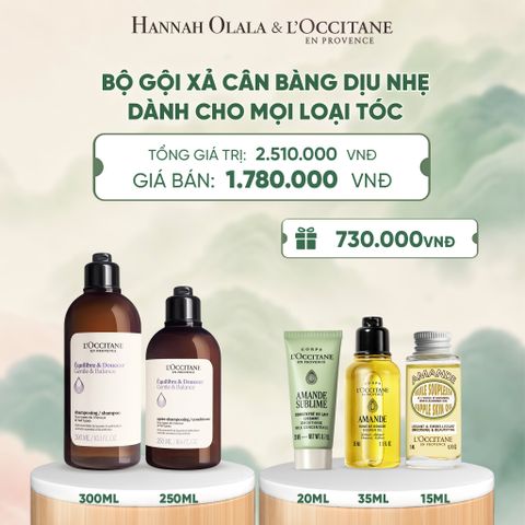  SET GỘI XẢ LOCCITANE CÂN BẰNG DỊU NHẸ CHO MỌI LOẠI DA ĐẦU - A407 