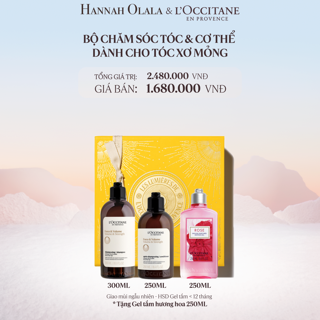  DEAL 16: [SET LỄ HỘI 2025] SET CHĂM SÓC TÓC & CƠ THỂ DÀNH CHO TÓC XƠ MỎNG 