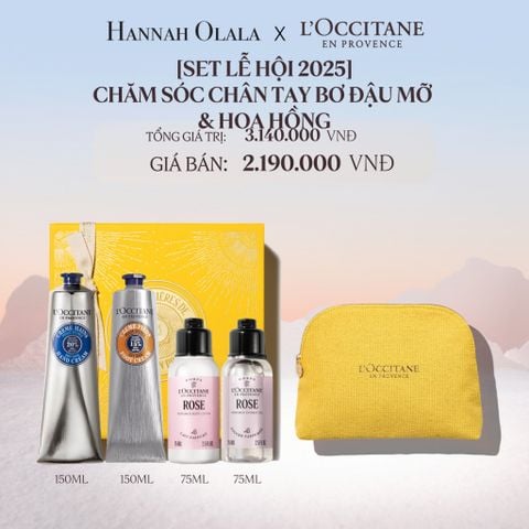  C734_DEAL 17: [SET LỄ HỘI 2025] SET CHẮM SÓC CHÂN TAY BƠ ĐẬU MỠ & HOA HỒNG 