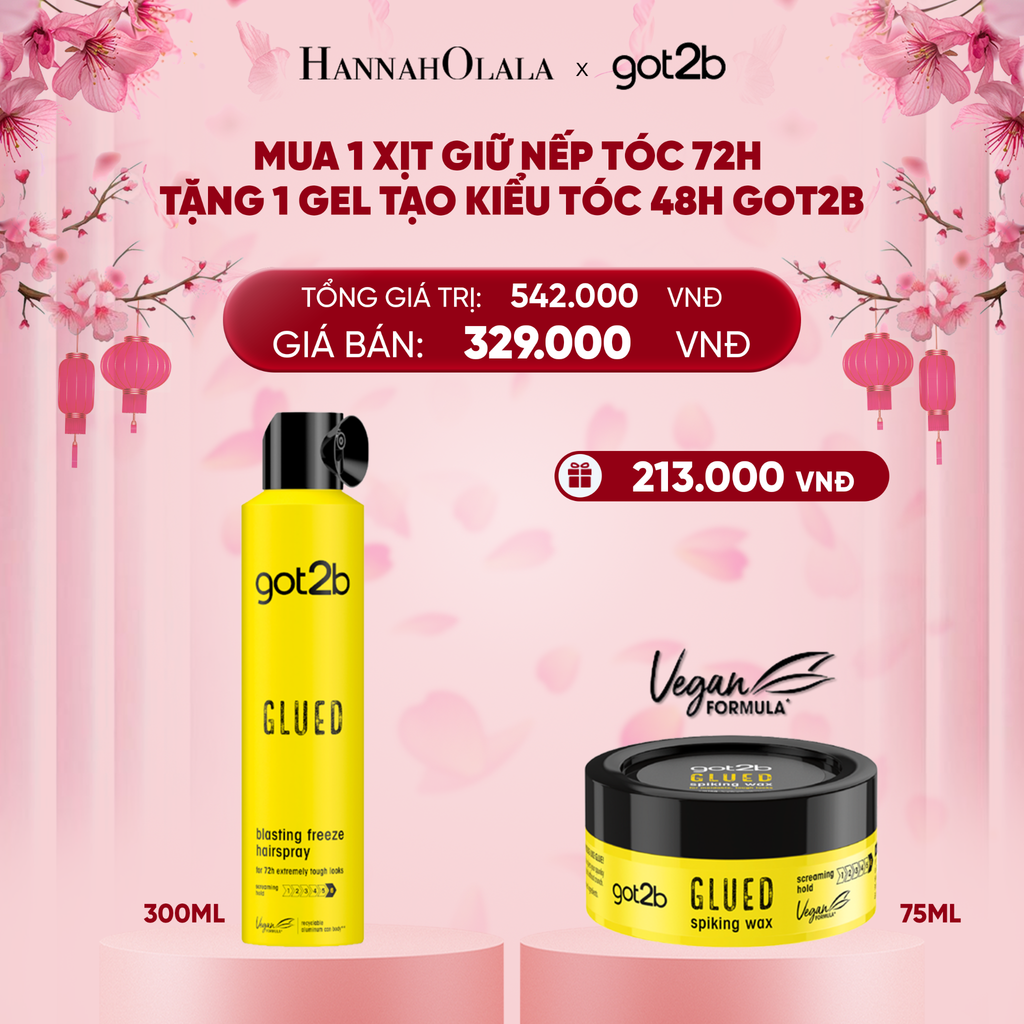  DEAL 2: MUA 1 CHAI XỊT GIỮ NẾP TÓC GOT2B HAIRSPRAY MÀU VÀNG TẶNG 1 HỦ GEL TẠO KIỂU TÓC GOT2B SPIKING WAX 