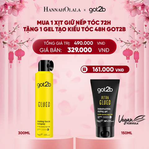  DEAL 1: MUA 1 CHAI XỊT GIỮ NÊP TÓC GOT2B HAIRSPRAY MÀU VÀNG TẶNG 1 TUÝP GEL TẠO KIỂU TÓC GOT2B GLUED GEL 