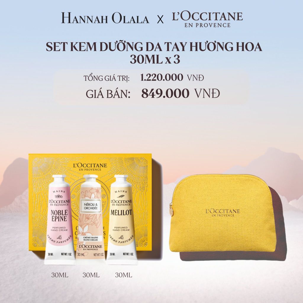  DEAL 12: SET KEM DƯỠNG DA TAY HƯƠNG HOA 30ML x 3 