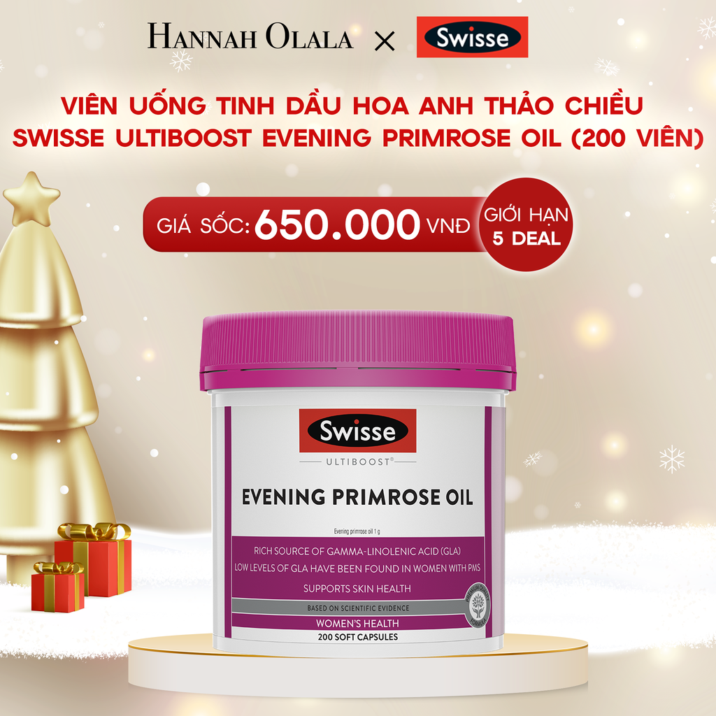  DEAL 1: [DEAL SỐC] VIÊN UỐNG TINH DẦU HOA ANH THẢO CHIỀU SWISSE ULTIBOOST EVENING PRIMROSE OIL (200 VIÊN) 
