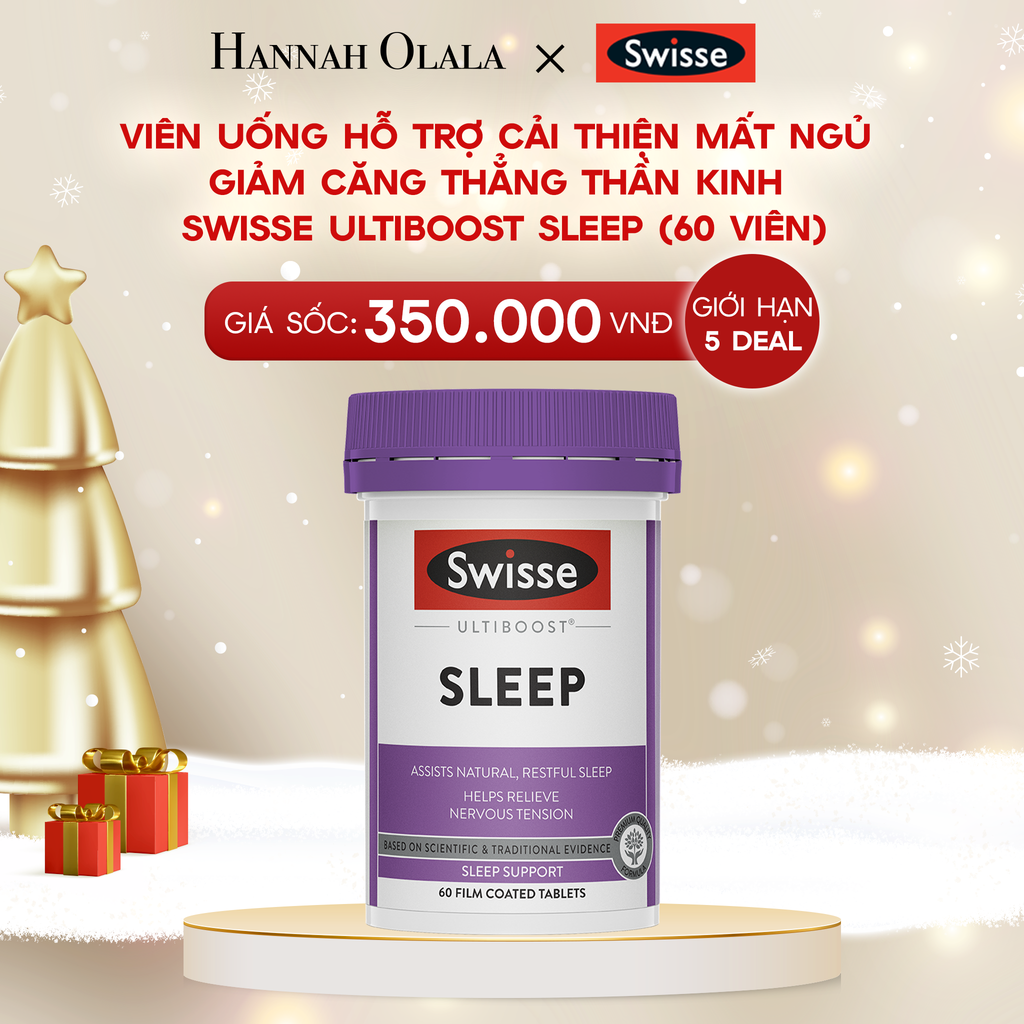  DEAL 5: [DEAL SỐC] VIÊN UỐNG HỖ TRỢ CẢI THIỆN MẤT NGỦ GIẢM CĂNG THẲNG THẦN KINH SWISSE ULTIBOOST SLEEP (60 VIÊN) 