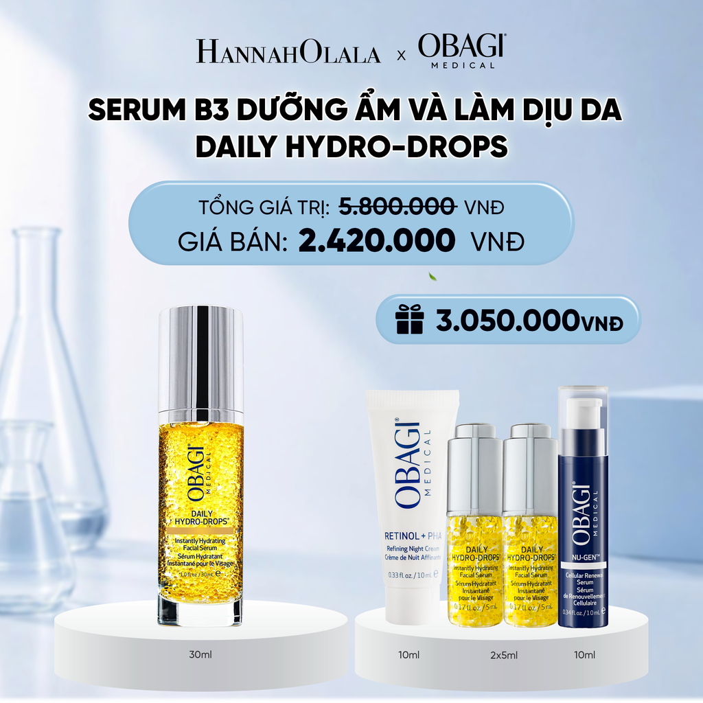  SERUM B3 DƯỠNG ẨM VÀ LÀM DỊU DA DAILY HYDRO-DROPS 30ML - DEAL 5 