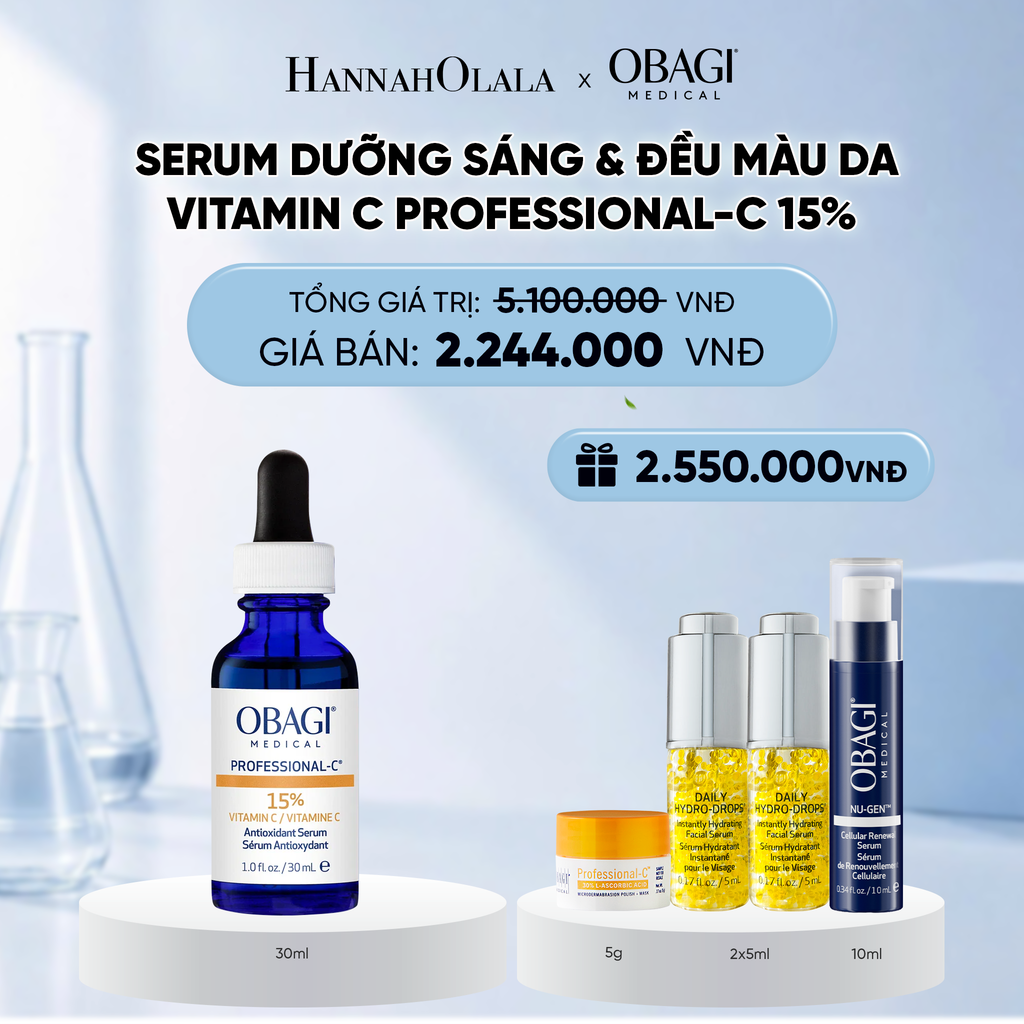  SERUM DƯỠNG SÁNG & ĐỀU MÀU DA VITAMIN C PROFESSIONAL-C 15% 30ML - DEAL 10 