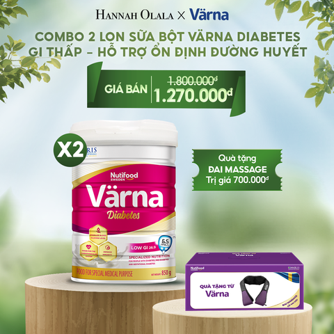  T38_DEAL 9: COMBO 2 LON SỮA BỘT VARNA DIABETES LON 850G - HỖ TRỢ ỔN ĐỊNH ĐƯỜNG HUYẾT 